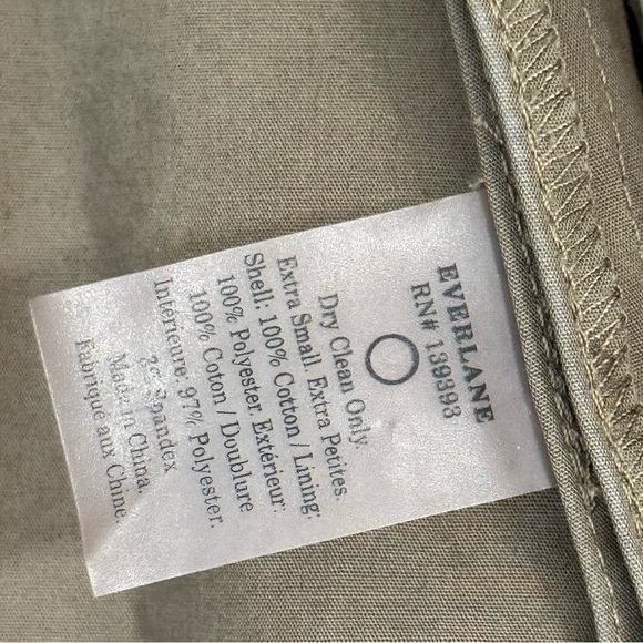 EVERLANE Swing Jacket Womens Size XS Sage Green Cropped Trench Coat Sale Cotton - Picture 7 of 8